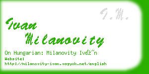 ivan milanovity business card